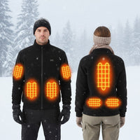 Polar Fleece Heated Jacket worn by a man and a woman