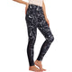 womens black mesh Printed Yoga Leggings UPF 50+