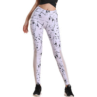 womens white Printed Yoga Leggings UPF 50+