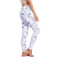 womens white mesh Printed Yoga Leggings UPF 50+