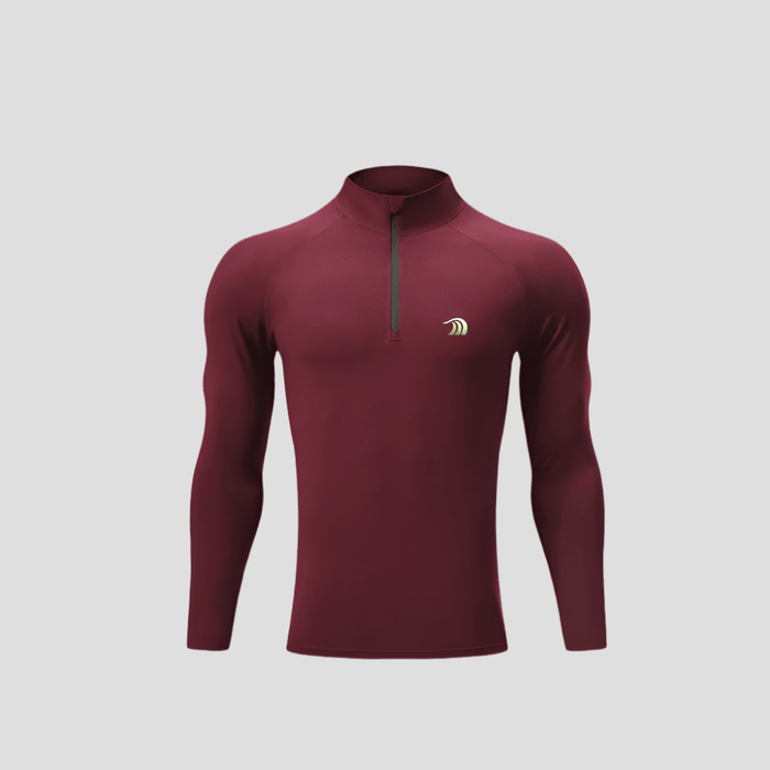 Quarter Zip Sun Protective Muscle Fit T-Shirt - Sun Protection Clothing