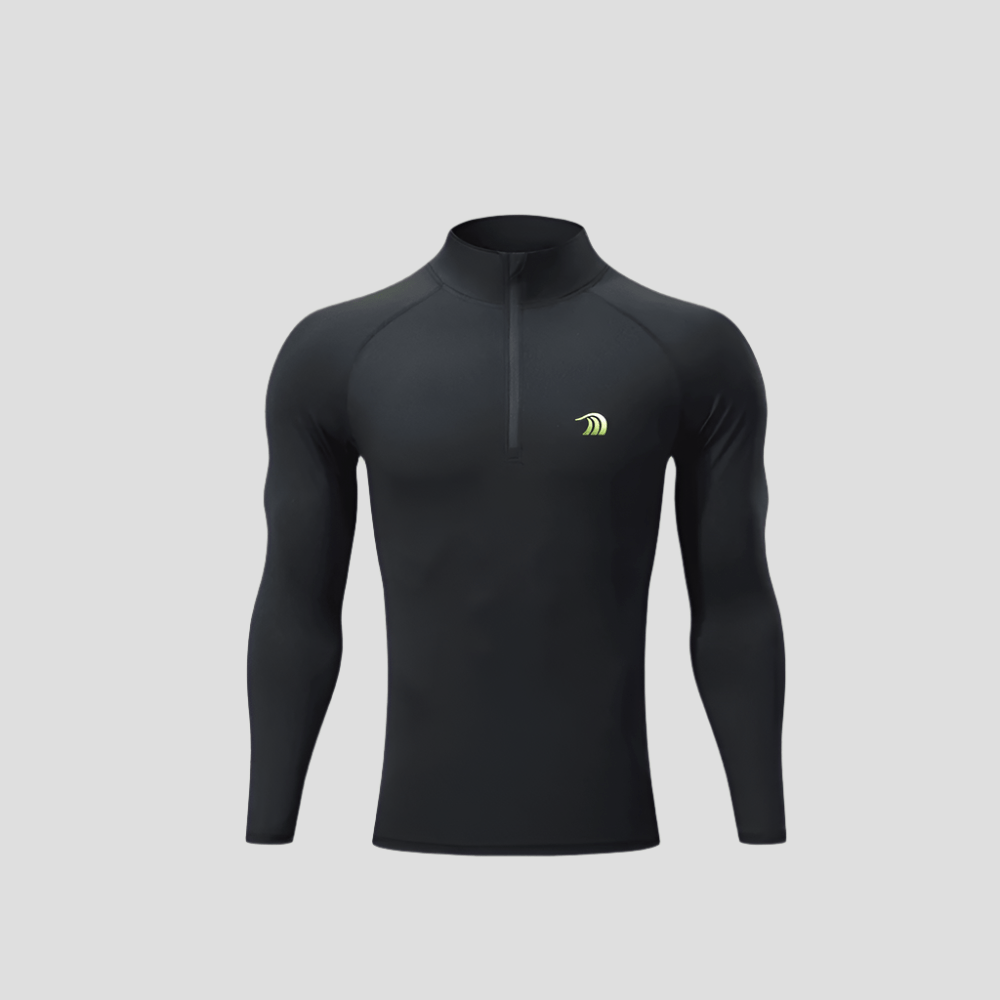 Quarter Zip Sun Protective Muscle Fit T-Shirt - Sun Protection Clothing
