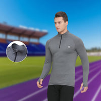 Quarter Zip Sun Protective Muscle Fit T-Shirt - Sun Protection Clothing