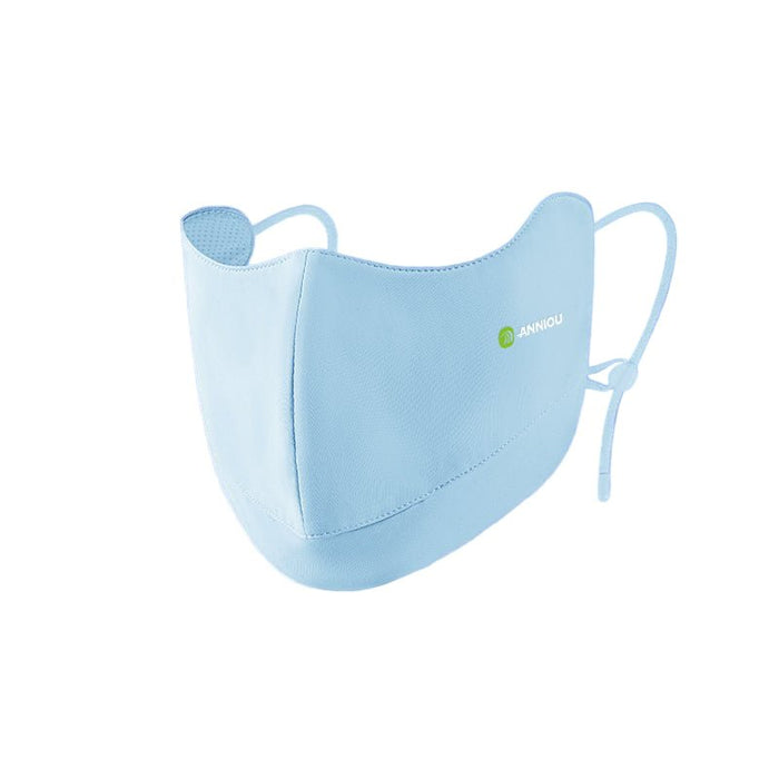 Light Blue Raw Yarn Face Mask UPF 100 by Anniou