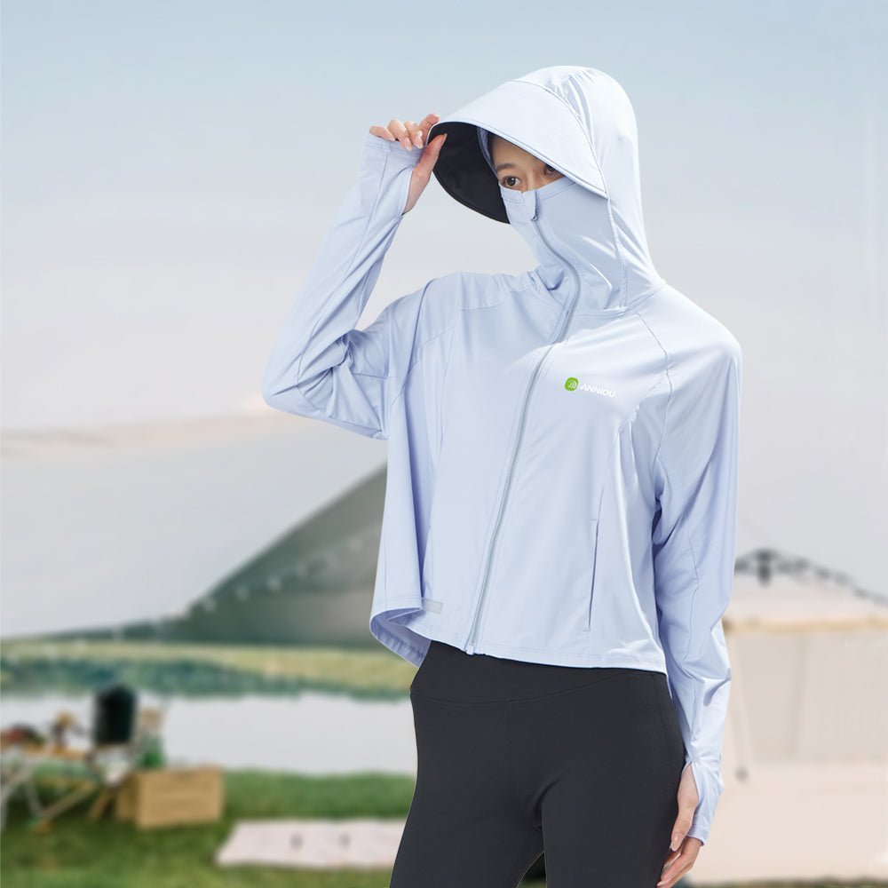 Raw Yarn Hooded Sun Protection Jacket - Sun Protection Clothing