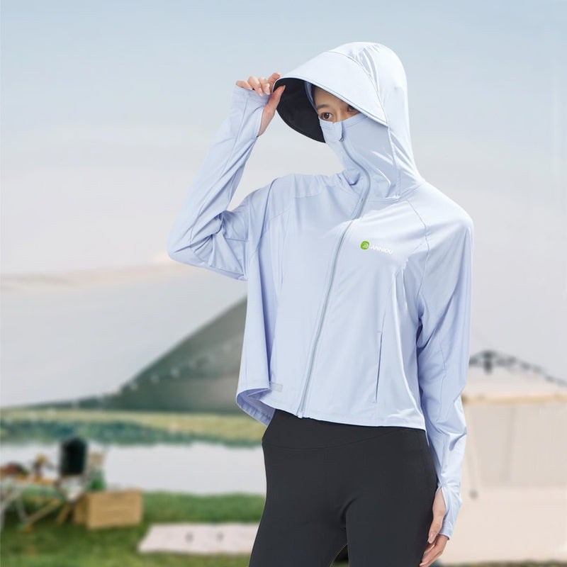Raw Yarn Hooded Sun Protection Jacket - Sun Protection Clothing