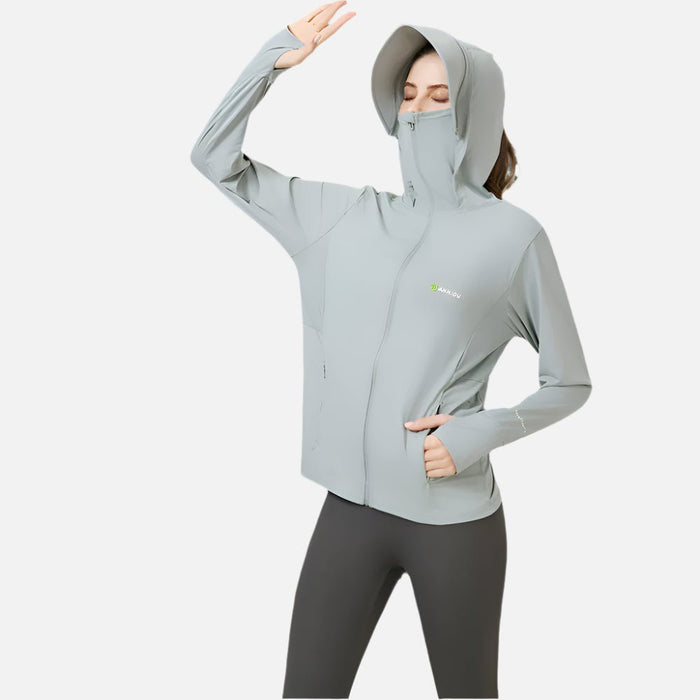 Raw Yarn Ice Silk Hooded Sun Protection Jacket - Sun Protection Clothing