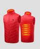 red classic heated vest with 2 heated areas