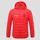 red puffer Single Button Heated Down Jacket