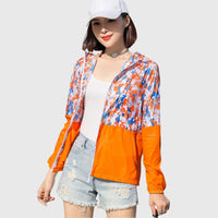 Womens orange UPF 50+ Running Jacket