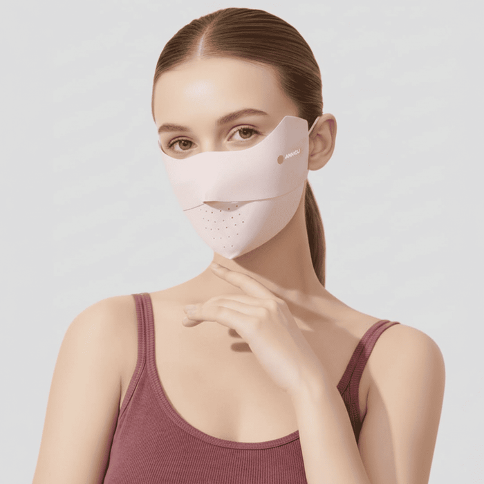 Light Pink Seamless UV Protection Mask UPF 50+ with air holes