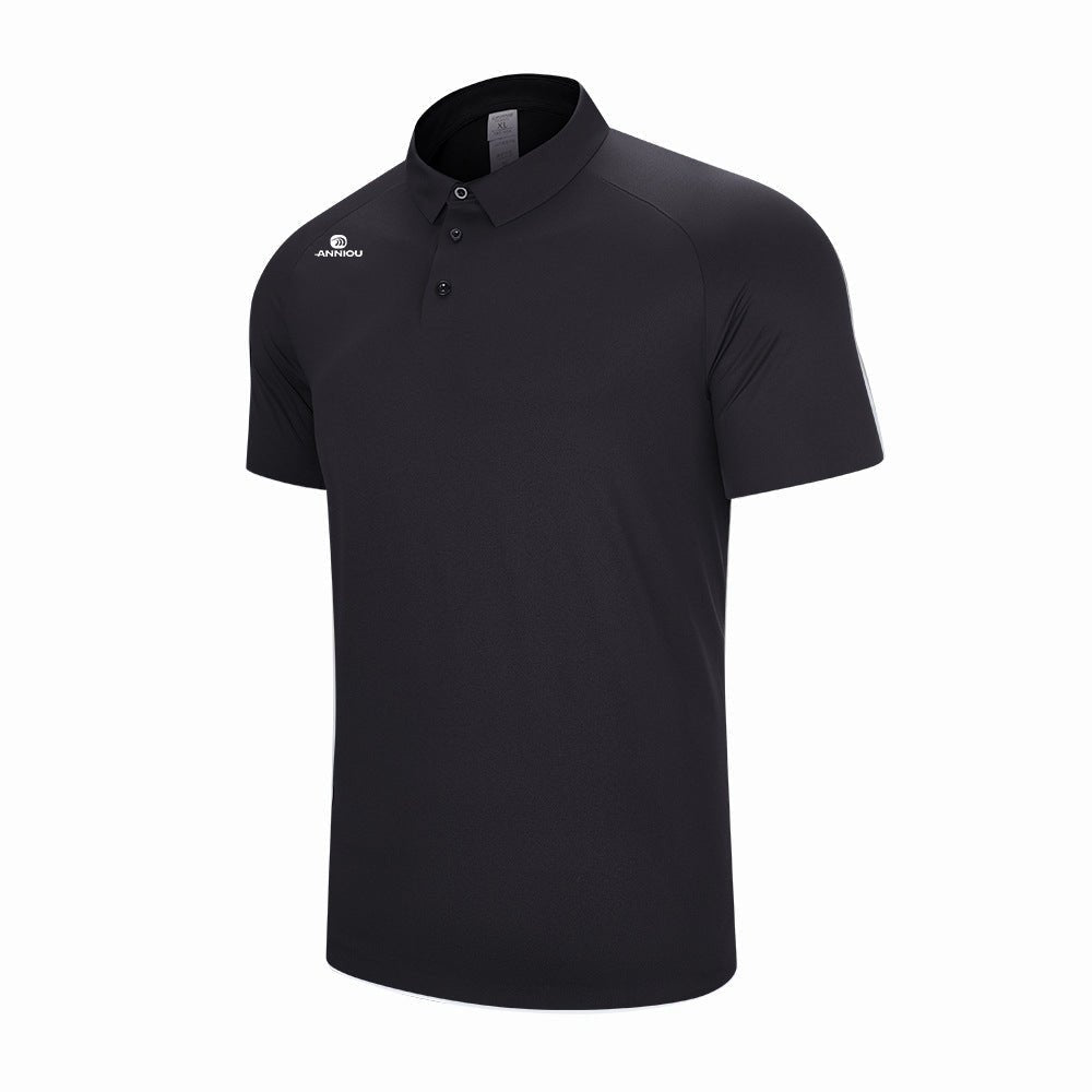 Men's Black Short Sleeve Polo Shirt UPF 100
