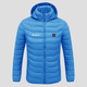 blue puffer Single Button Heated Down Jacket