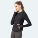 Women's black UPF 50+ Hooded Sun Protection Jacket by Anniou with two way zip