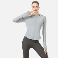 Women's gray UPF 50+ Hooded Sun Protection Jacket 