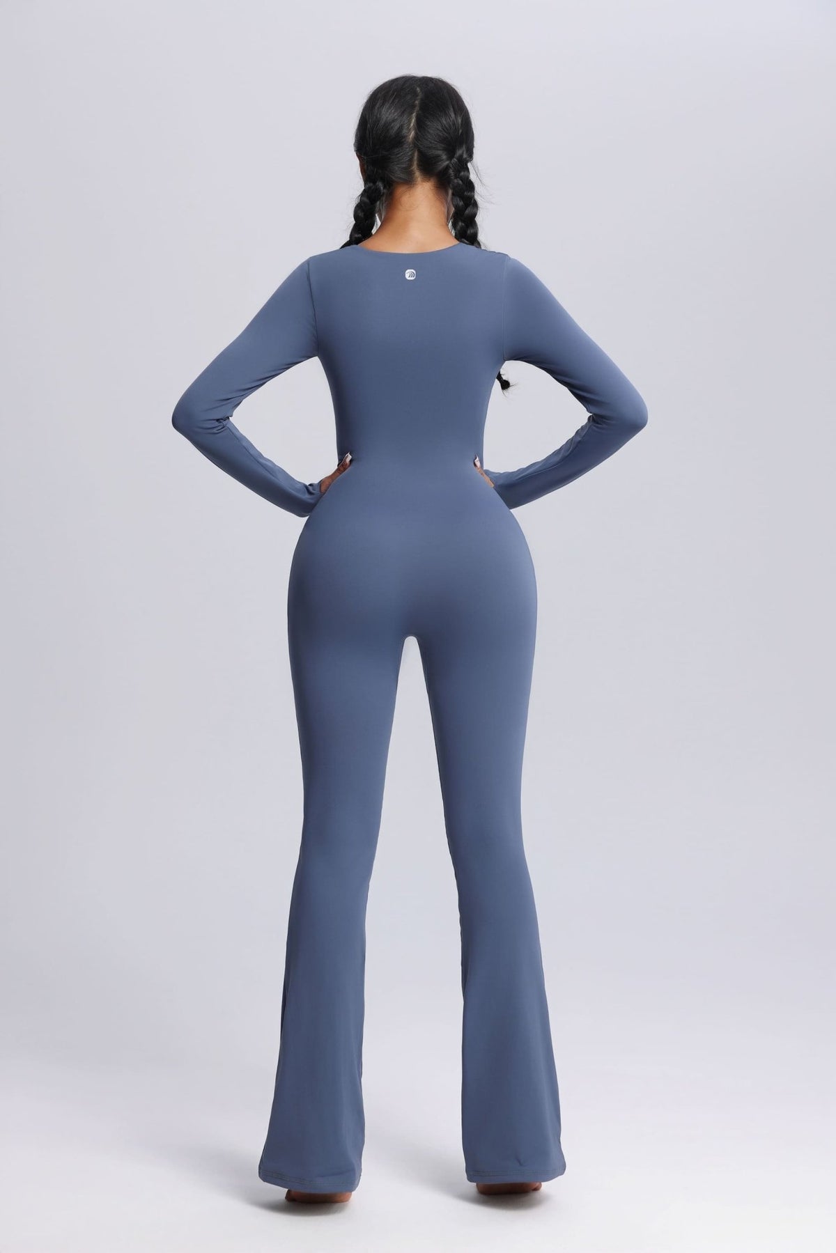 Women's UPF 50+ blue yoga jumpsuit with butt lift by Anniou