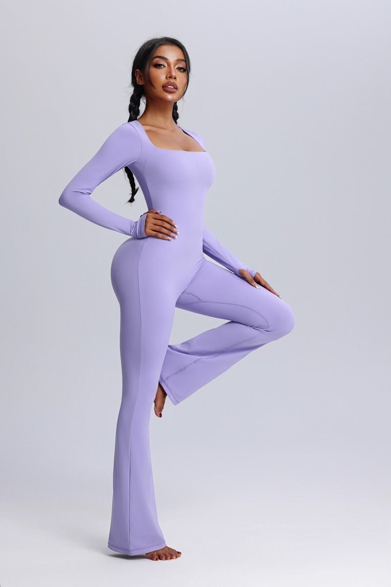 Women's UPF 50+ lavender jumpsuit butt lifting