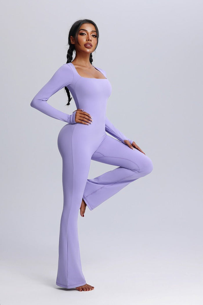 Women's UPF 50+ lavender jumpsuit butt lifting