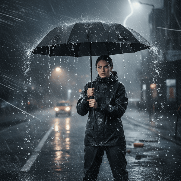 Storm resistant Automatic Umbrella in black