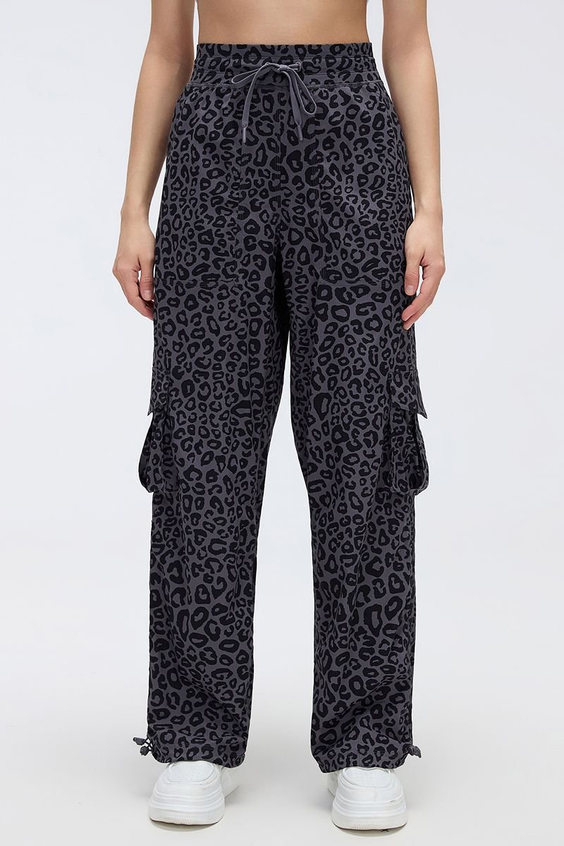 Blue grey Leopard print Sun Protection Cargo Pants