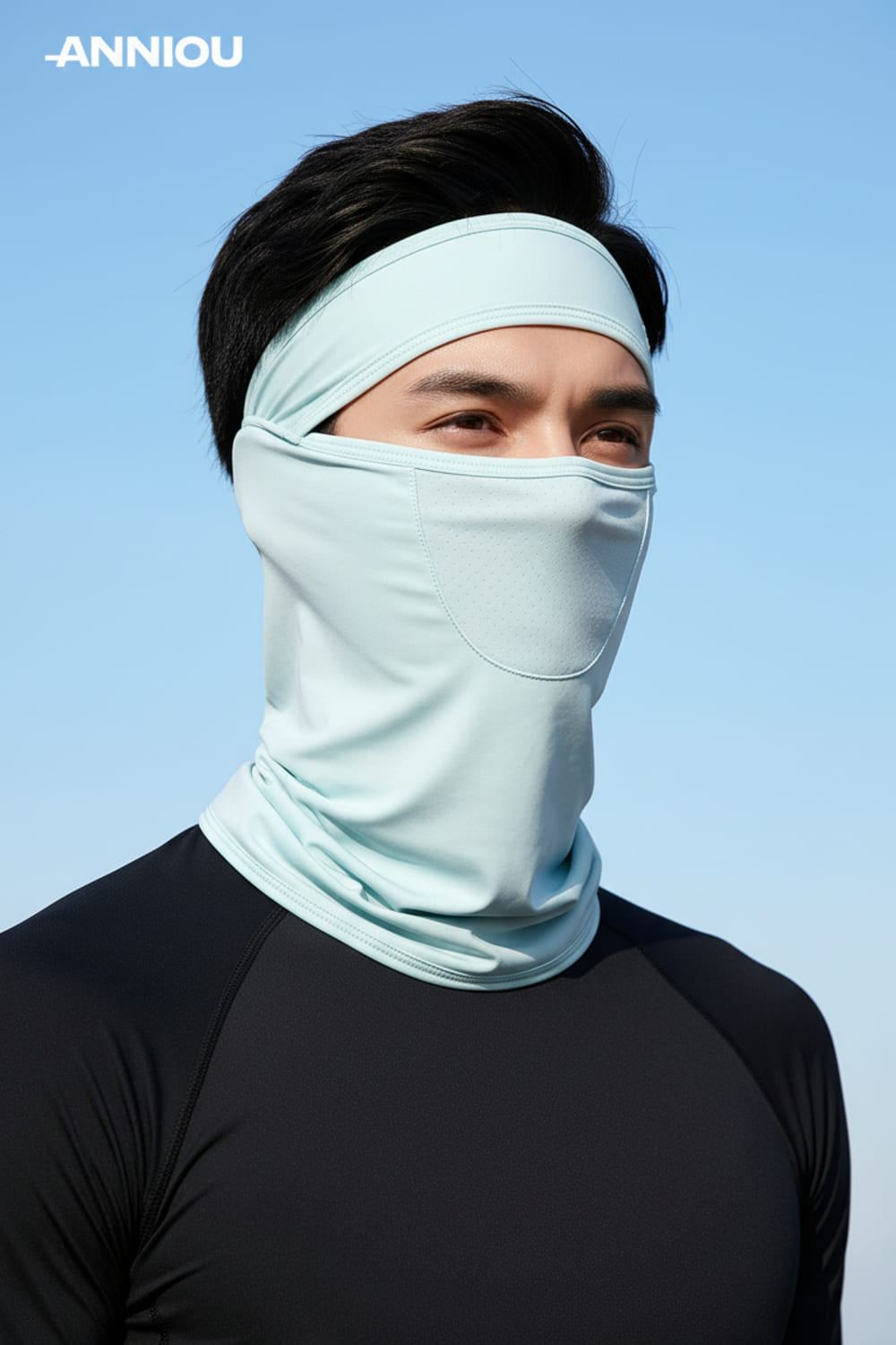 light blue Sun Protection Gaiter Face Mask
