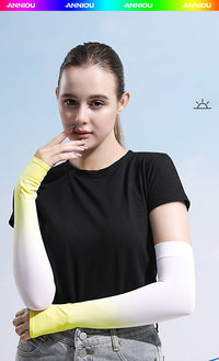Sun Protection Ice Silk Color Gradient Uv Arm Sleeves - Sun Protection Clothing