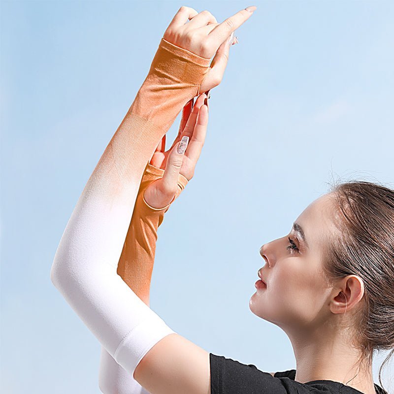 Sun Protection Ice Silk Color Gradient Uv Arm Sleeves - Sun Protection Clothing