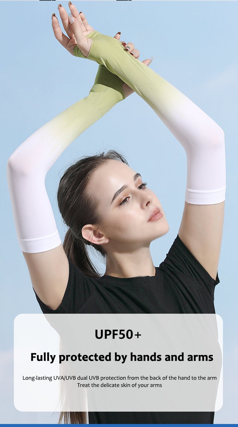 Sun Protection Ice Silk Color Gradient Uv Arm Sleeves - Sun Protection Clothing