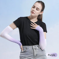 Sun Protection Ice Silk Color Gradient Uv Arm Sleeves - Sun Protection Clothing