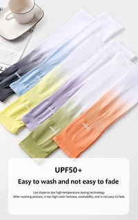 Sun Protection Ice Silk Color Gradient Uv Arm Sleeves - Sun Protection Clothing