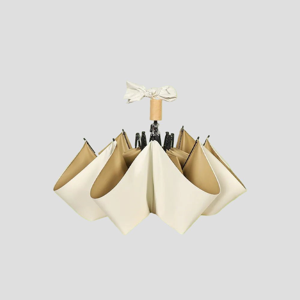 white and darker brown Sun Protective Bow Umbrella