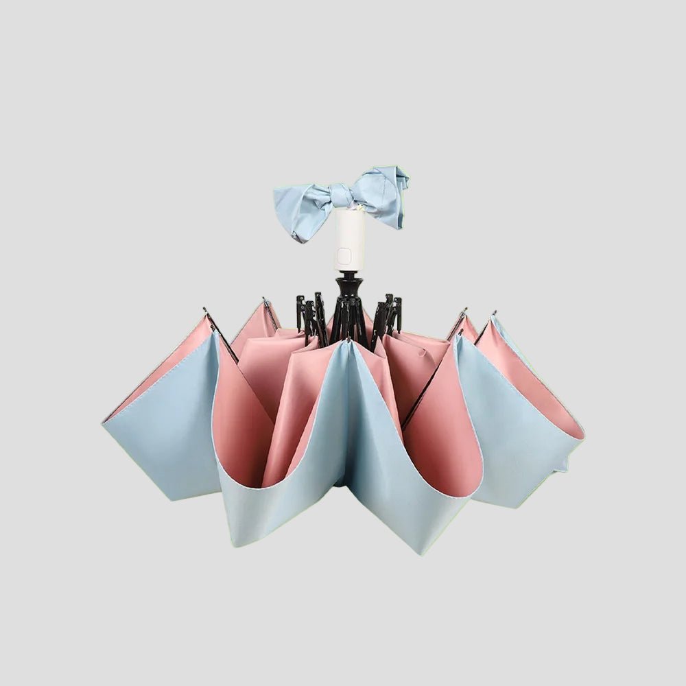 pink and light blue Sun Protective Bow Umbrella