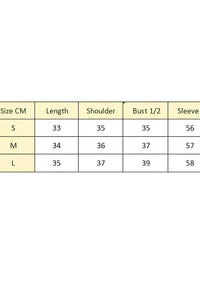 bolero size chart