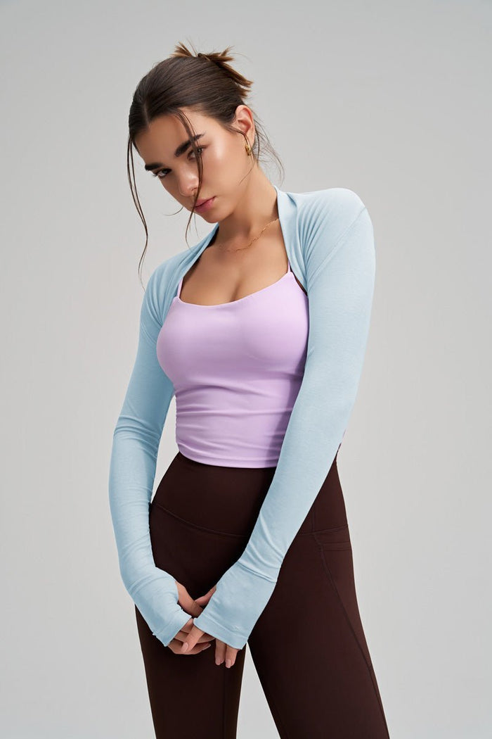 Sky blue Thumbhole Fitness Bolero UPF 50+