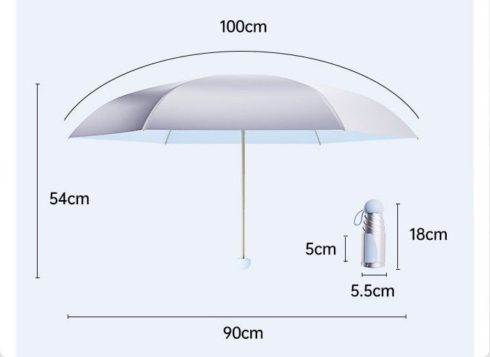 Titanium Silver UV Umbrella UPF50+ size guide