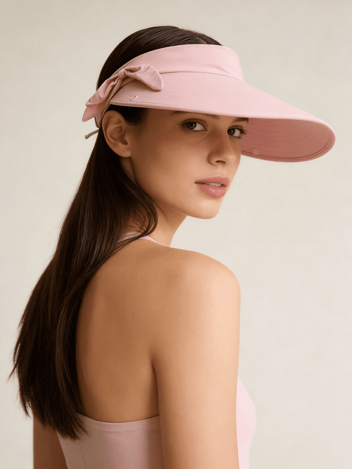 Womens Pink Wide Brim Sun Hat With UPF 50+