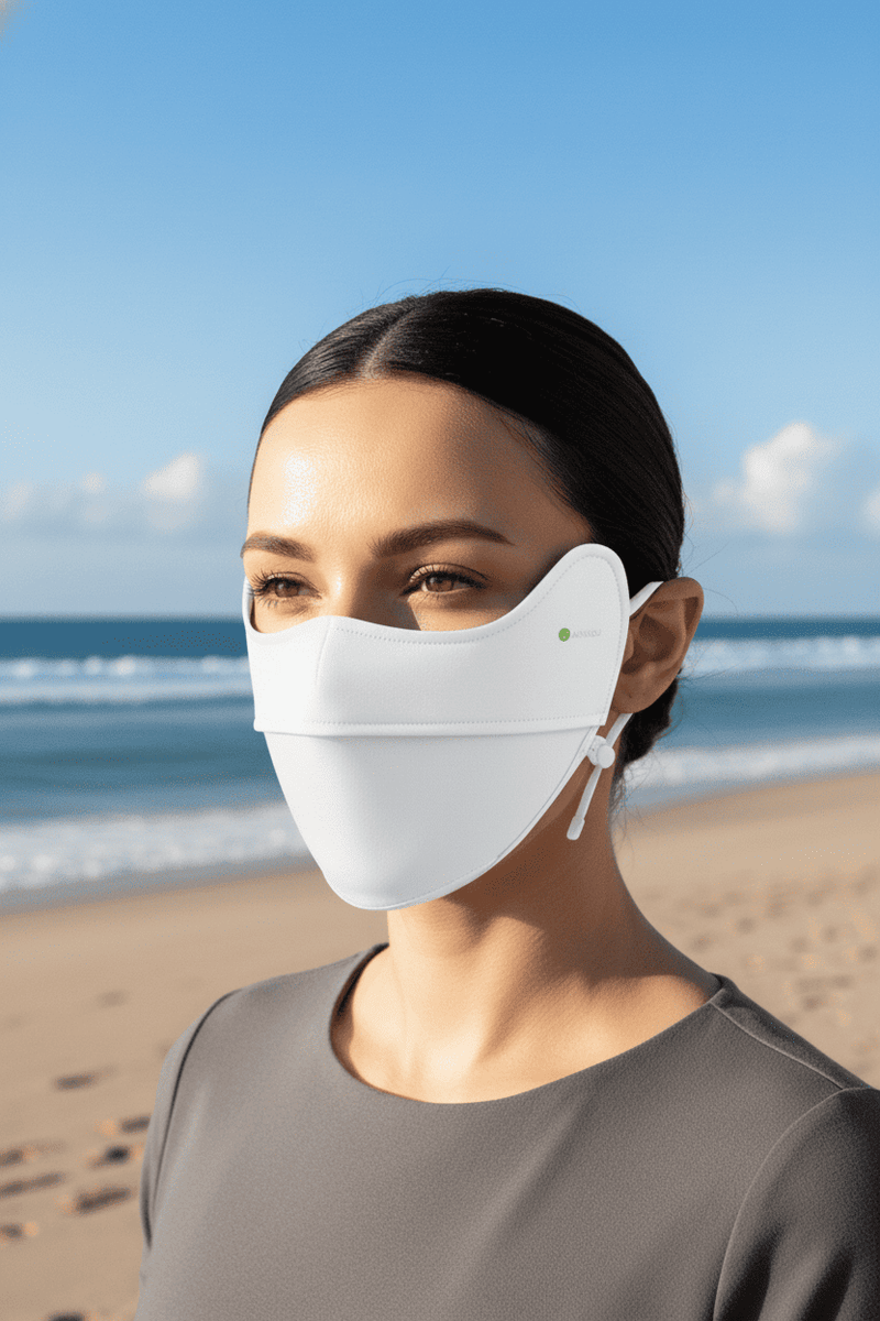 UPF 100 Lightweight Face Mask in white