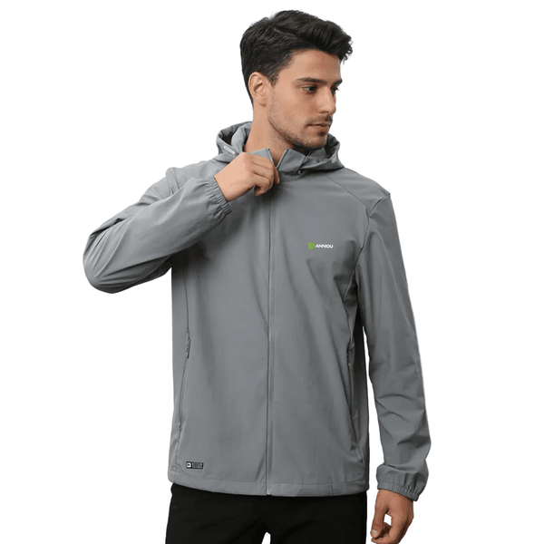 Men's gray UPF 100+ Sun Protection Hoodie Jacket