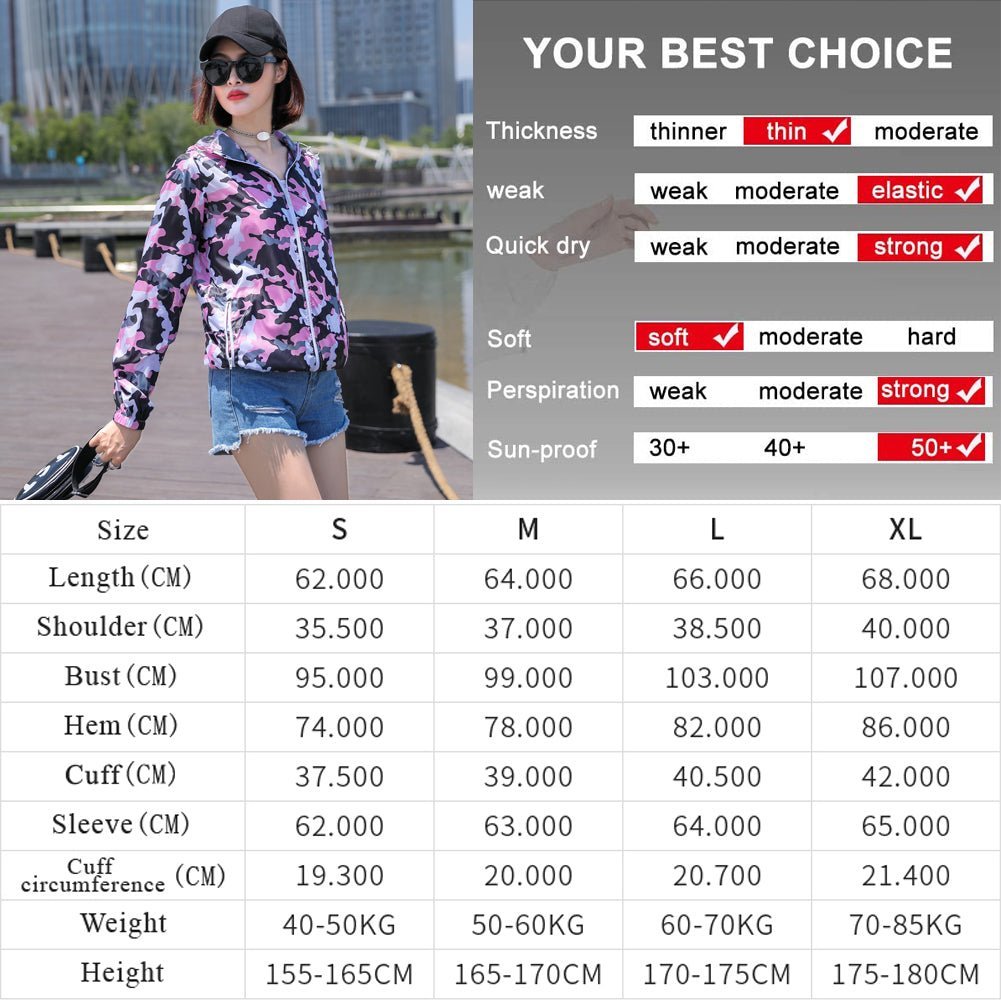 UPF 50+ Anti UV Sun Protection Camo Jacket - Sun Protection Clothing
