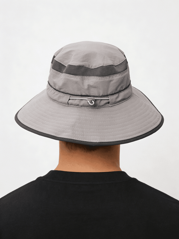 UPF 50+ Breathable Bucket Hat from Behind in Light Gray