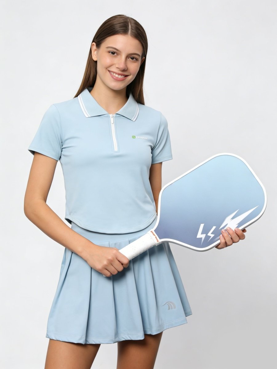 UPF 50+ Colorblock Polo Pickleball Skirt Set
