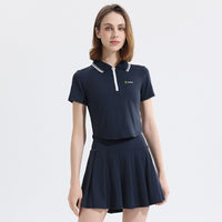 UPF 50+ Colorblock Polo Pickleball Skirt Set