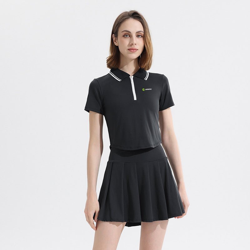 UPF 50+ Colorblock Polo Pickleball Skirt Set