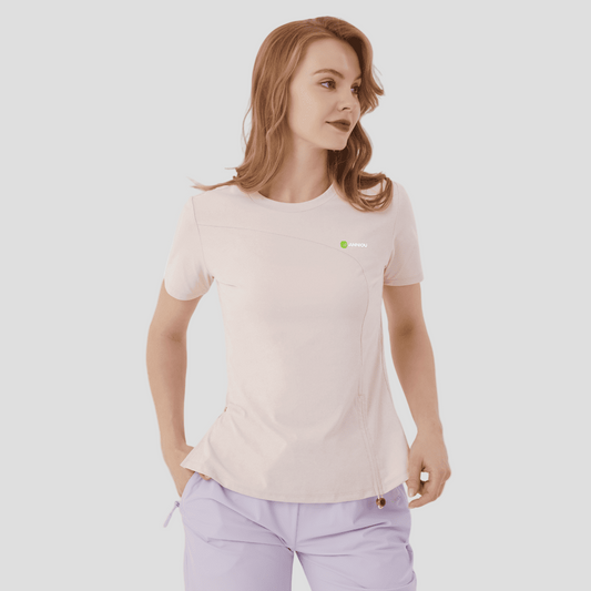 women's light pink UPF 50+ Drawstring T-Shirt by Anniou