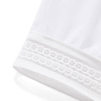 exquisite lace trimmed elastic hem
