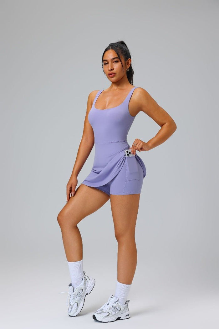 tennis dress with shorts uk Heathyoga Womens Tennis Dress with Shorts Underneath Workout Dress-D5001ess with Shorts Underneath Workout Dress-D5001