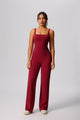 Womens red UPF 50+ Yoga Veat and pants