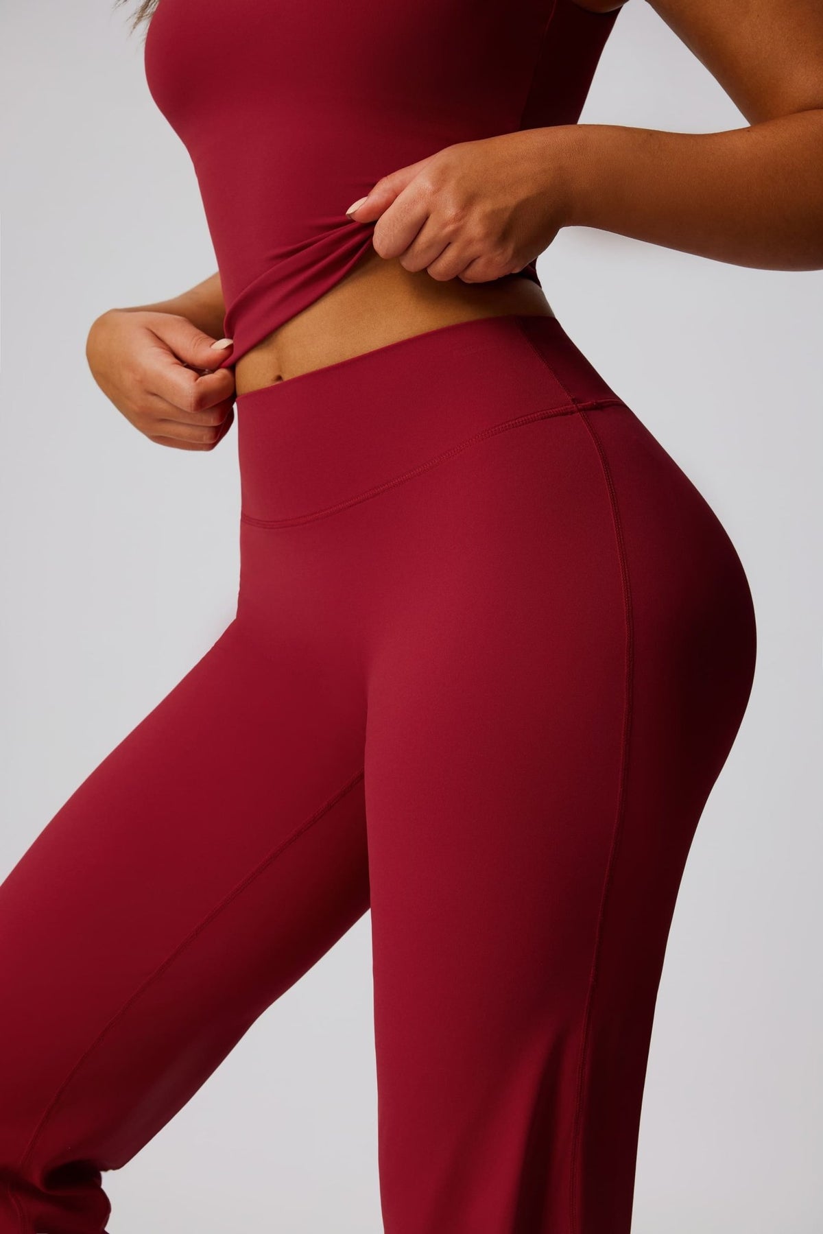 Women's red yoga pants