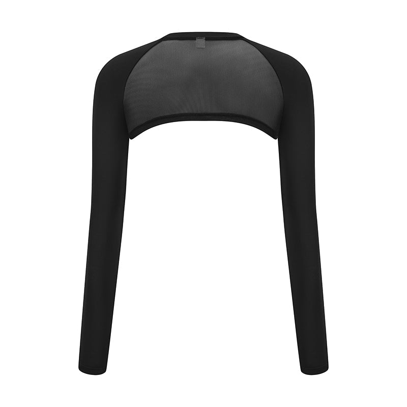 black upf50 ice silk golf mesh shrug of back view