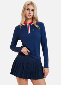 UPF 50+ Long - Sleeve Polo Pickleball Skirt Set